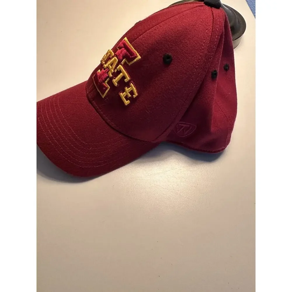 Iowa State Cyclones Hat Cap Top of the World Red Stretchy OSFM